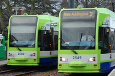 Two CR4000 Tramlink trains on route 3 © Transport for London